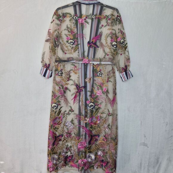 Aratta Jade Embroidered Mesh Duster Size XS - Picture 12 of 16